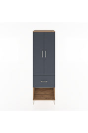 Hyperion Dolap 4 Raflı Tek Çekmeceli 2 Kapaklı 60x44x195 Çam-Antrasit