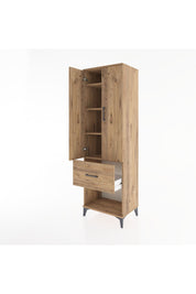 Hyperion Dolap 4 Raflı Tek Çekmeceli 2 Kapaklı 60x44x195 Çam-Çam