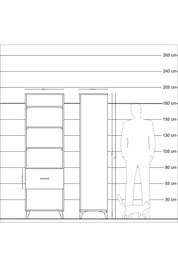Hyperion Dolap 4 Raflı Tek Çekmeceli 60x44x195 Aytaşı-Antrasit