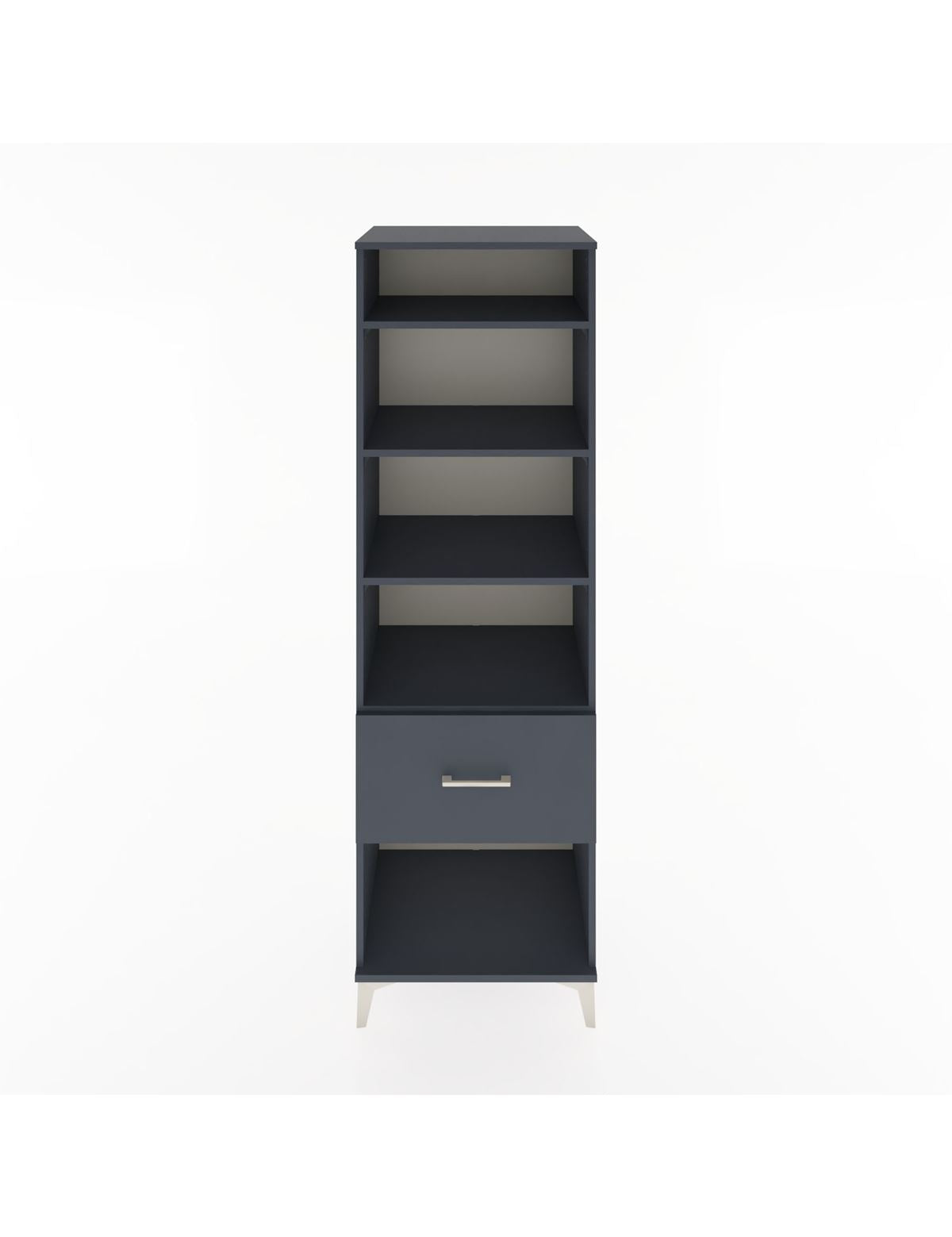Hyperion Dolap 4 Raflı Tek Çekmeceli 60x44x195 Antrasit-Antrasit