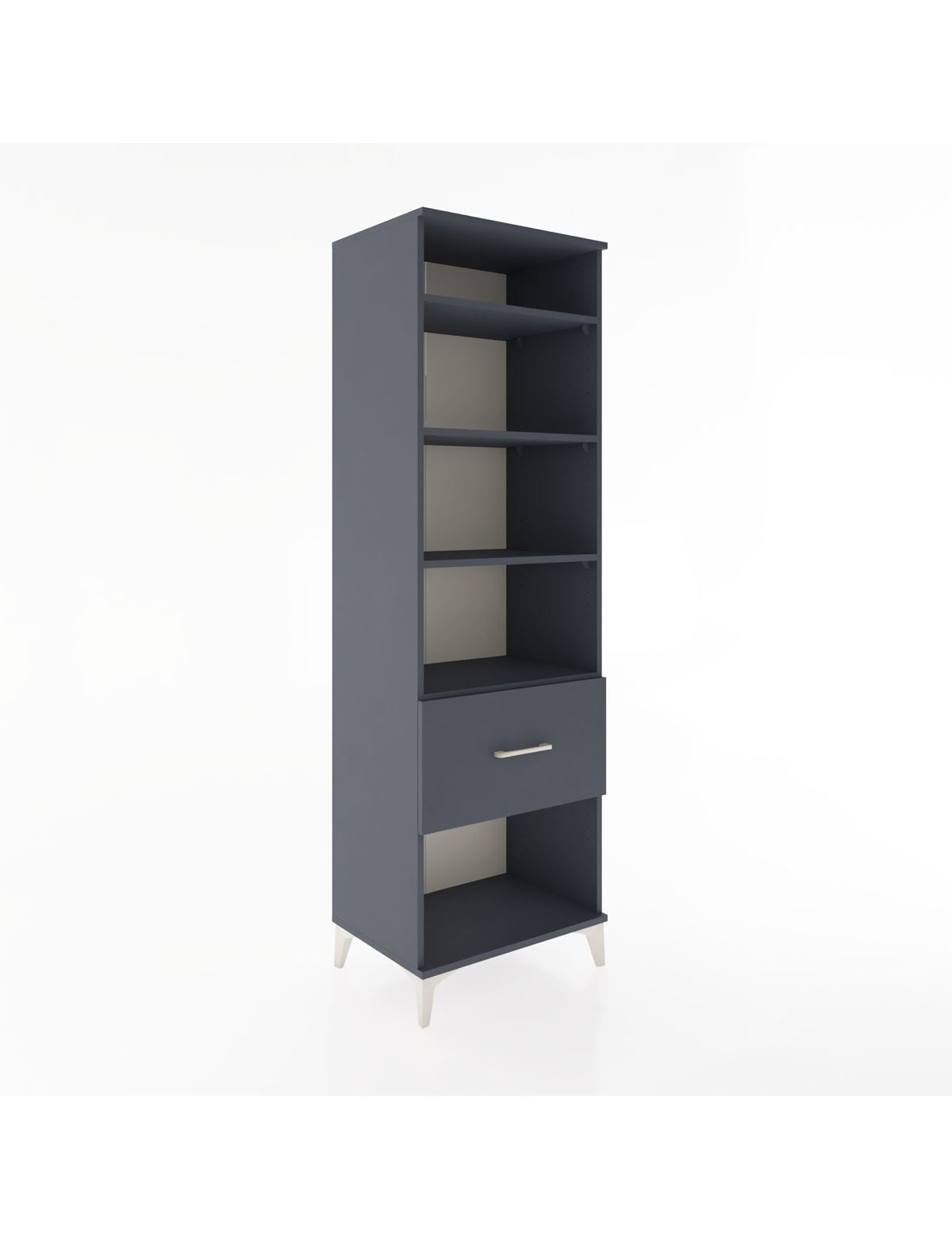 Hyperion Dolap 4 Raflı Tek Çekmeceli 60x44x195 Antrasit-Antrasit