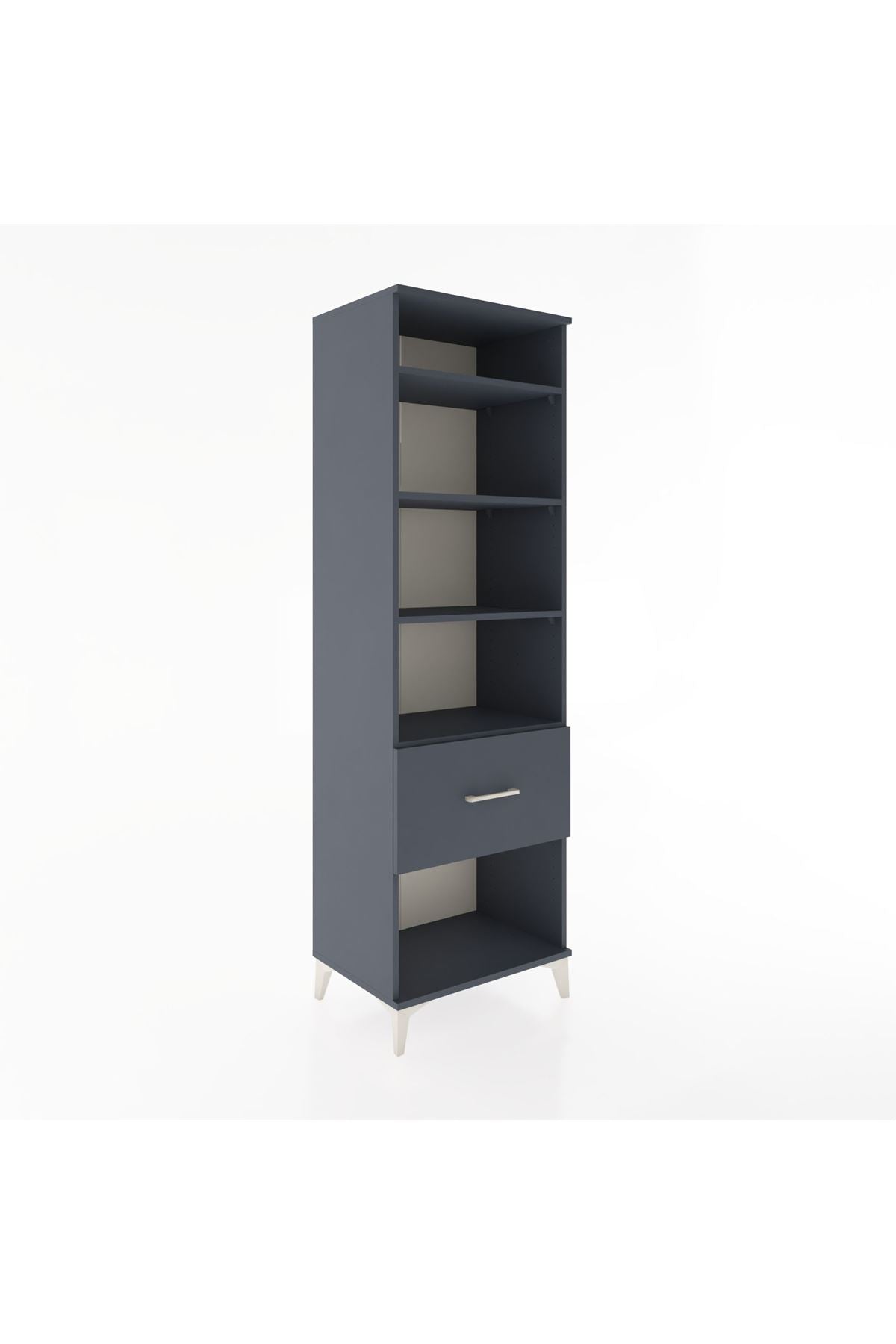 Hyperion Dolap 4 Raflı Tek Çekmeceli 60x44x195 Antrasit-Antrasit