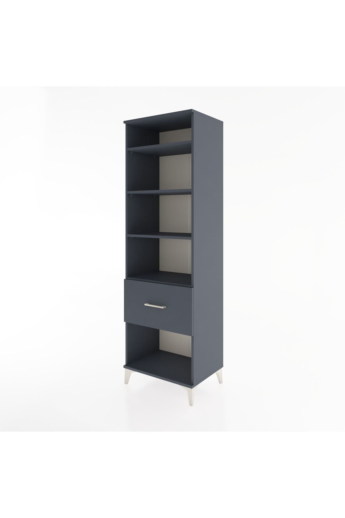 Hyperion Dolap 4 Raflı Tek Çekmeceli 60x44x195 Antrasit-Antrasit