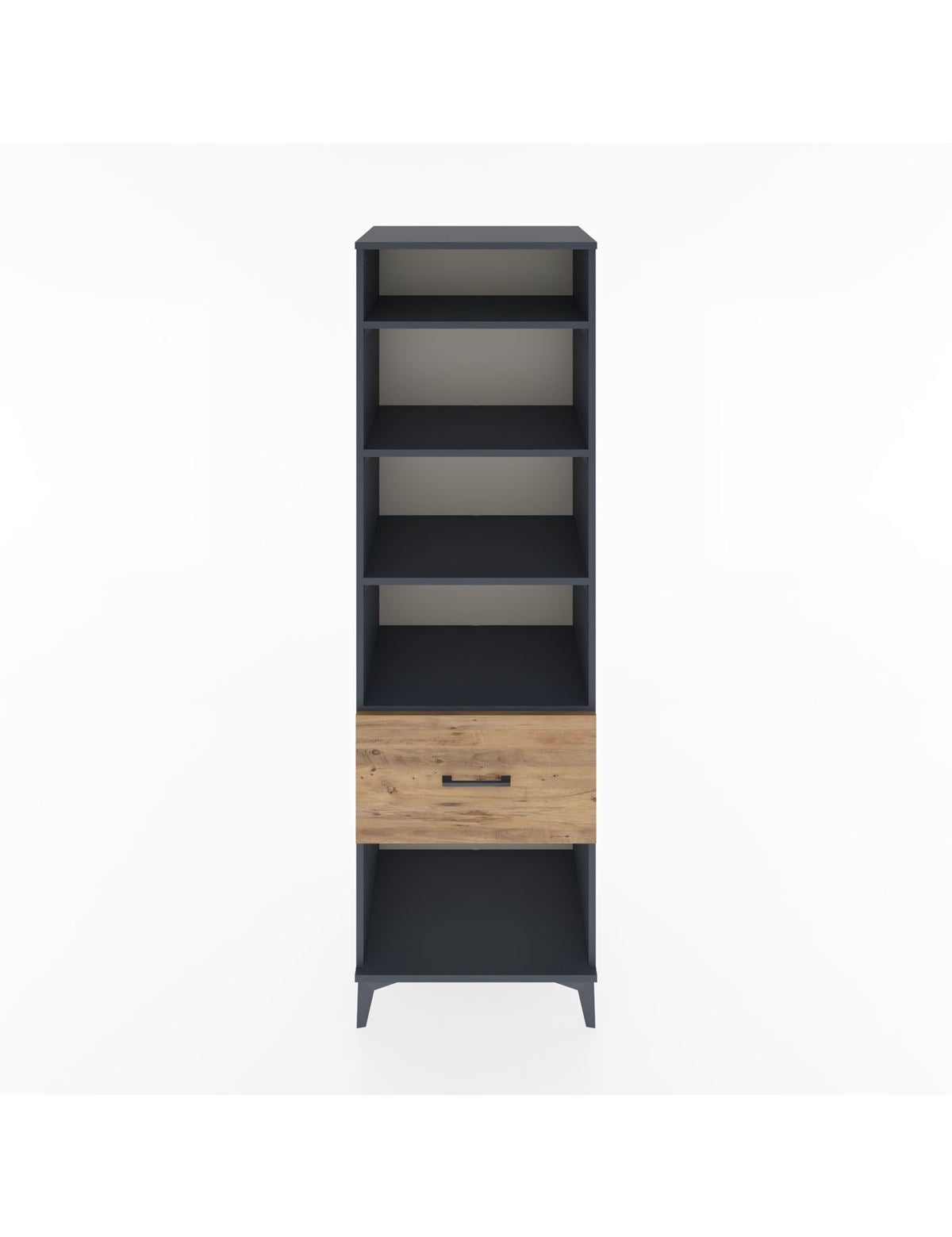 Hyperion Dolap 4 Raflı Tek Çekmeceli 60x44x195 Antrasit-Çam