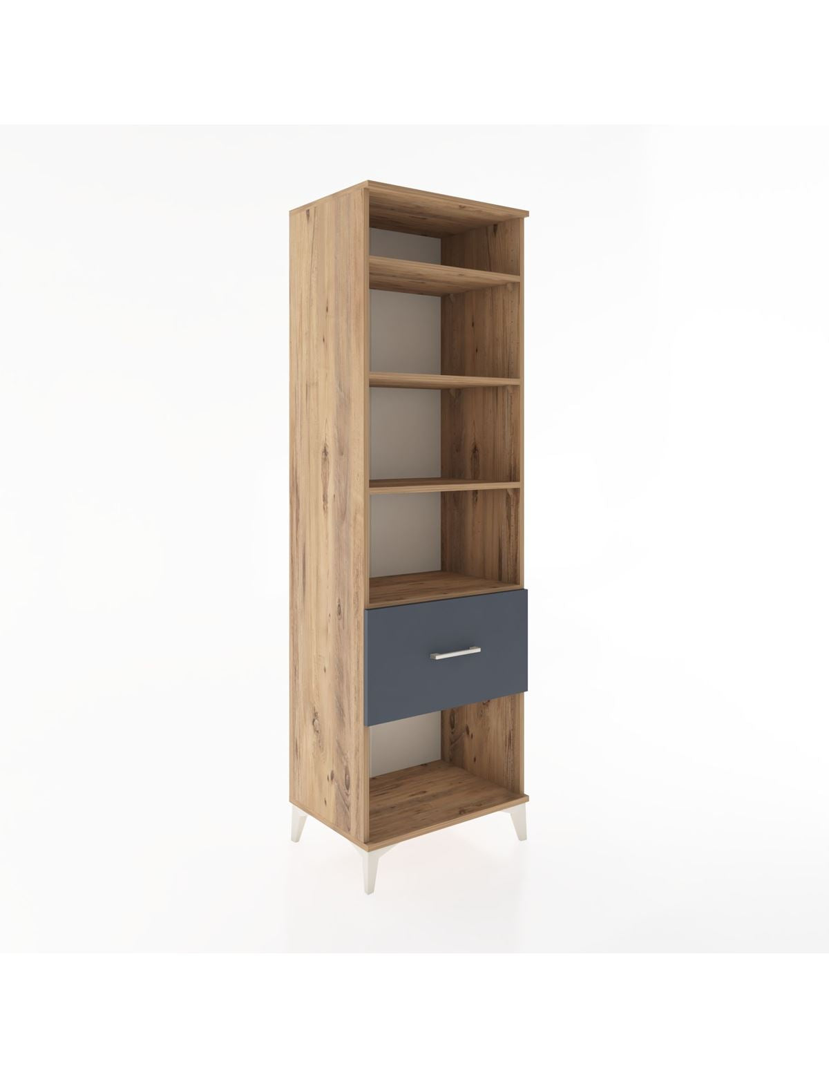 Hyperion Dolap 4 Raflı Tek Çekmeceli 60x44x195 Çam-Antrasit