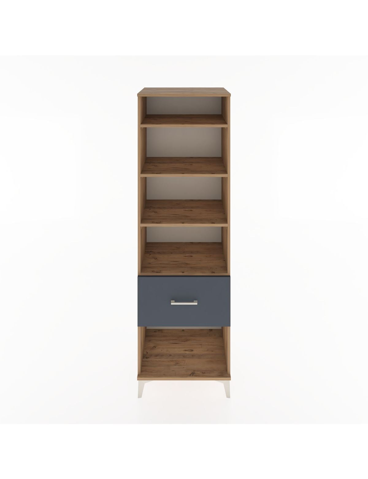 Hyperion Dolap 4 Raflı Tek Çekmeceli 60x44x195 Çam-Antrasit