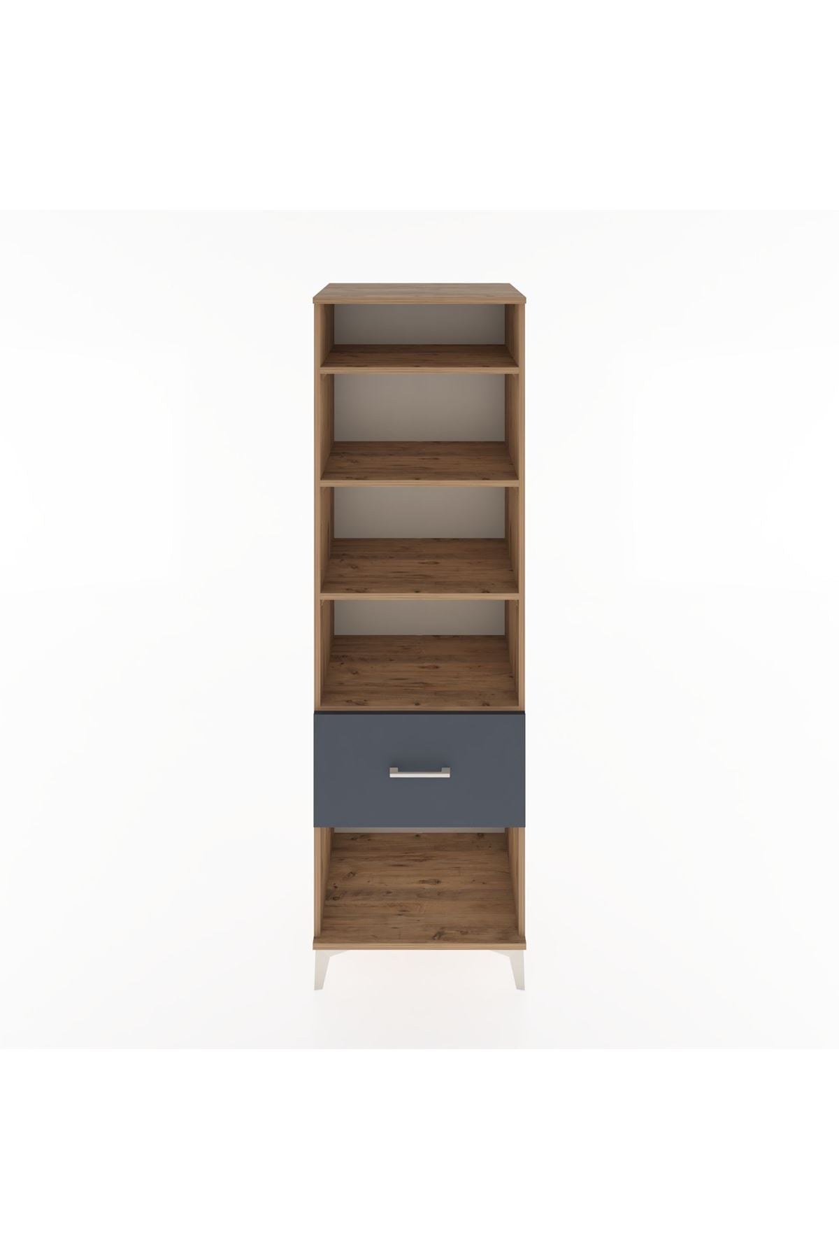 Hyperion Dolap 4 Raflı Tek Çekmeceli 60x44x195 Çam-Antrasit