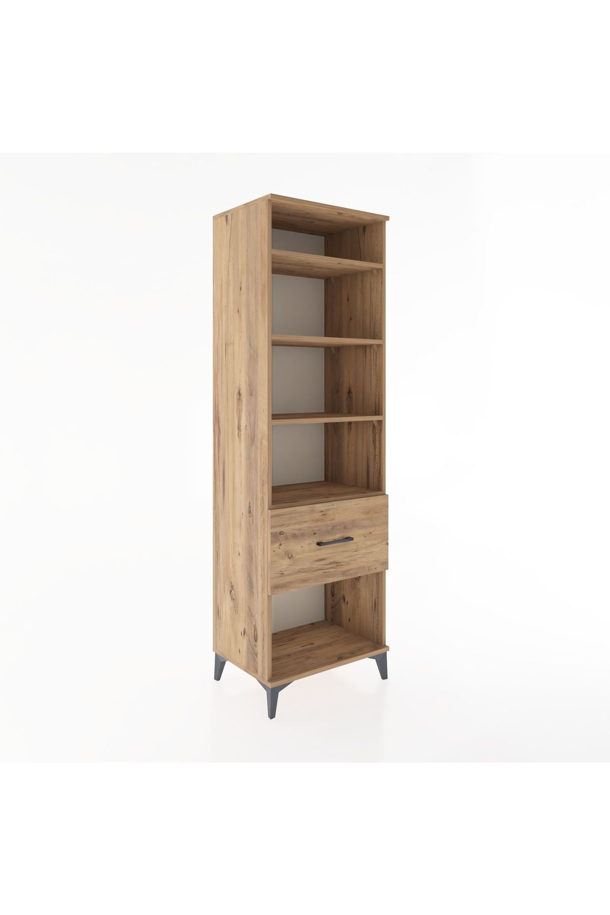 Hyperion Dolap 4 Raflı Tek Çekmeceli 60x44x195 Çam-Çam