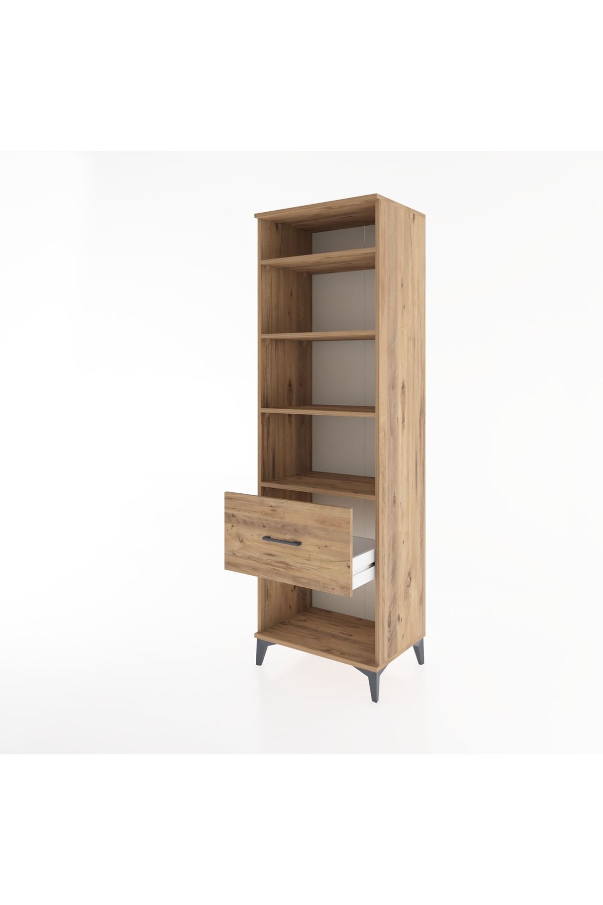 Hyperion Dolap 4 Raflı Tek Çekmeceli 60x44x195 Çam-Çam