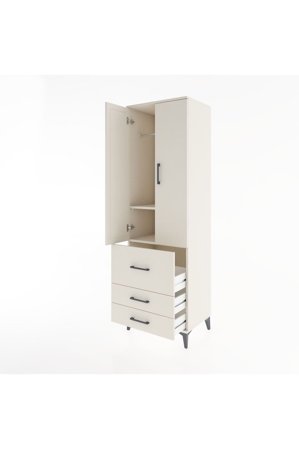 Hyperion Dolap 2 Raflı 3 Çekmeceli Tek Askılı 60x44x195 Aytaşı-Aytaşı