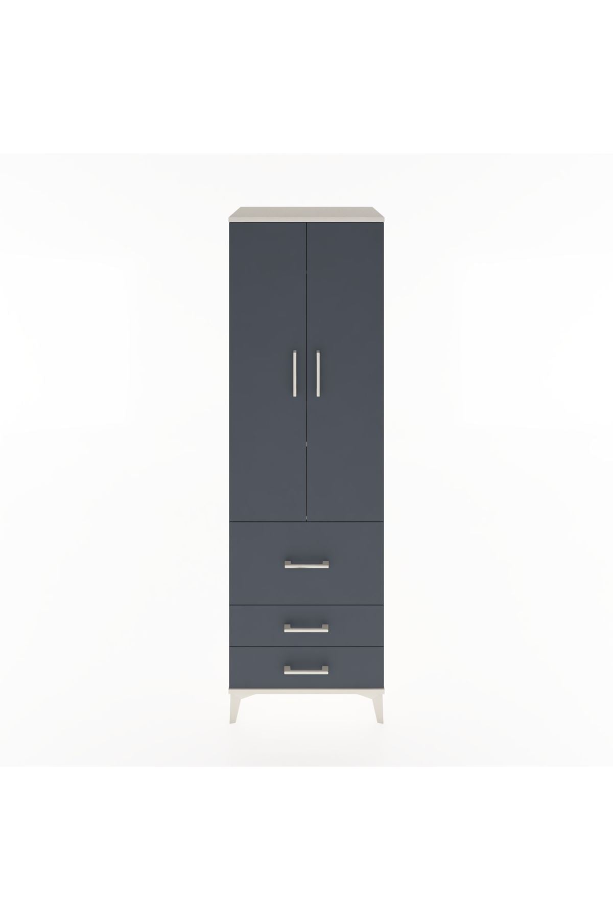 Hyperion Dolap 2 Raflı 3 Çekmeceli Tek Askılı 60x44x195 Aytaşı-Antrasit