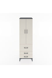 Hyperion Dolap 2 Raflı 3 Çekmeceli Tek Askılı 60x44x195 Antrasit-Aytaşı