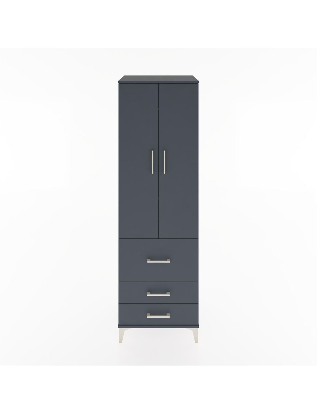 Hyperion Dolap 2 Raflı 3 Çekmeceli Tek Askılı 60x44x195 Antrasit-Antrasit