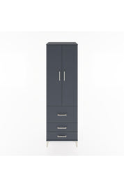 Hyperion Dolap 2 Raflı 3 Çekmeceli Tek Askılı 60x44x195 Antrasit-Antrasit