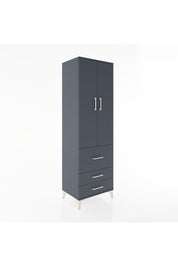 Hyperion Dolap 2 Raflı 3 Çekmeceli Tek Askılı 60x44x195 Antrasit-Antrasit