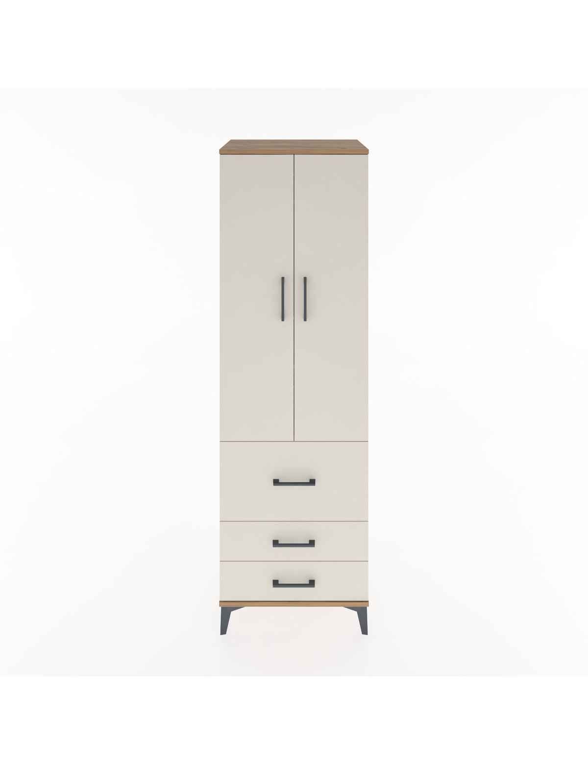 Hyperion Dolap 2 Raflı 3 Çekmeceli Tek Askılı 60x44x195 Çam-Aytaşı