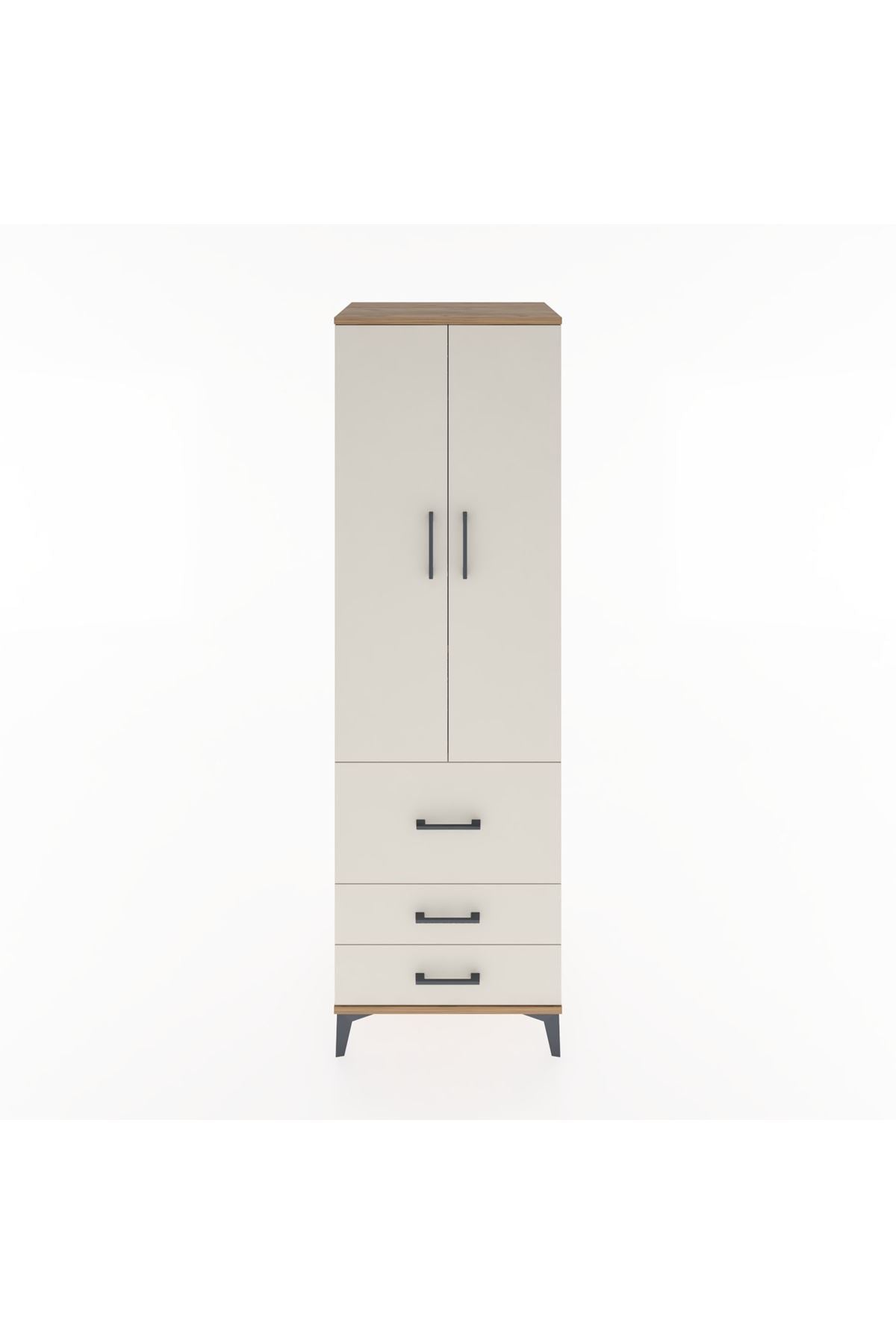 Hyperion Dolap 2 Raflı 3 Çekmeceli Tek Askılı 60x44x195 Çam-Aytaşı