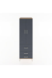 Hyperion Dolap 2 Raflı 3 Çekmeceli Tek Askılı 60x44x195 Çam-Antrasit