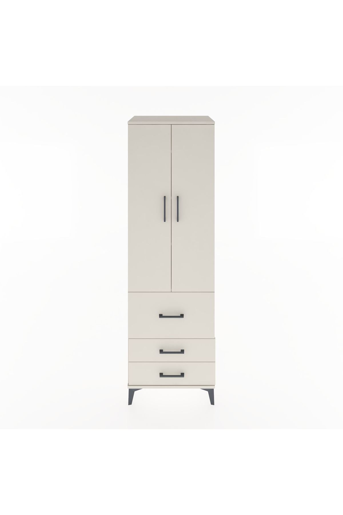 Hyperion Dolap 4 Raflı 3 Çekmeceli 2 Kapaklı 60x44x195 Aytaşı-Aytaşı