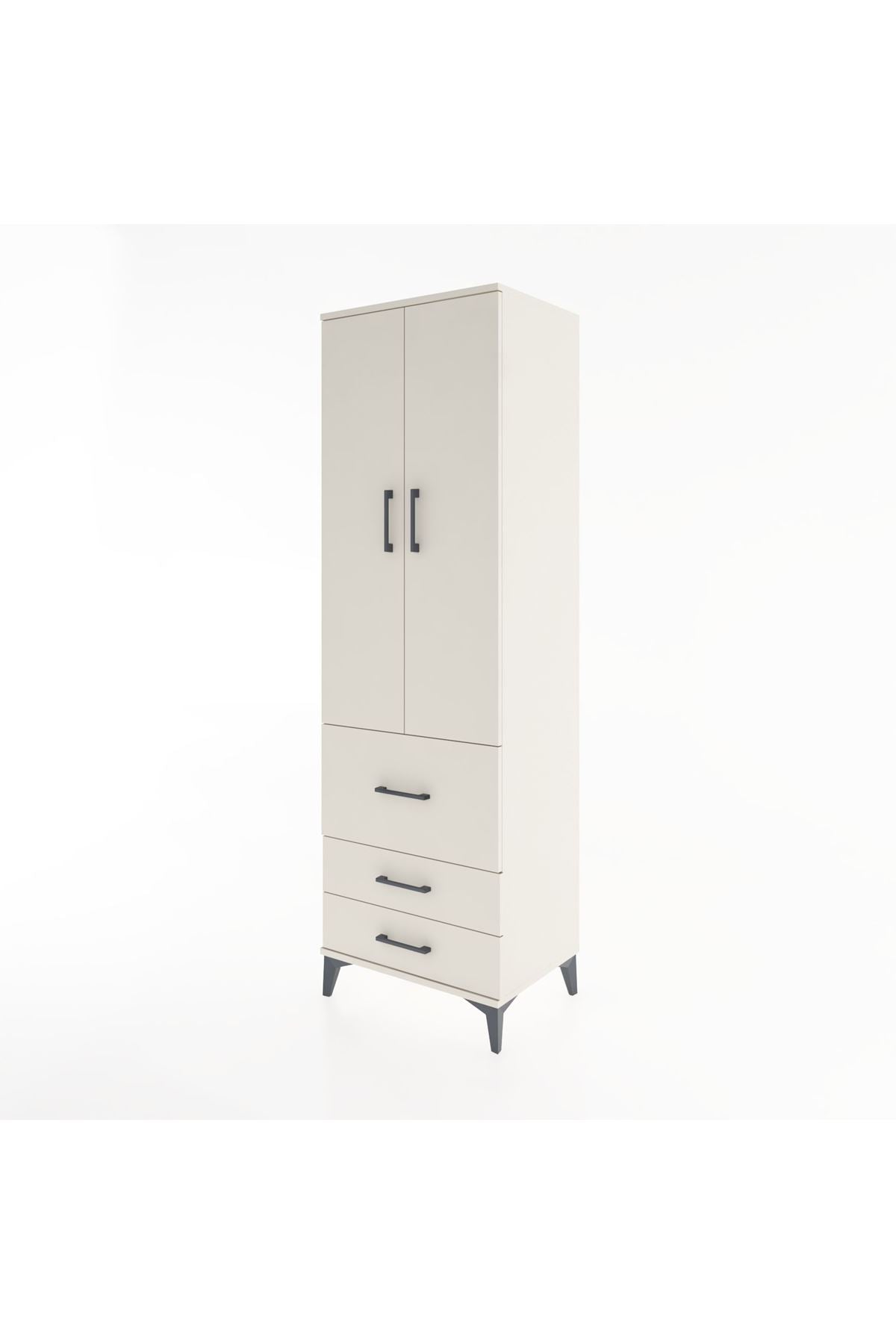 Hyperion Dolap 4 Raflı 3 Çekmeceli 2 Kapaklı 60x44x195 Aytaşı-Aytaşı