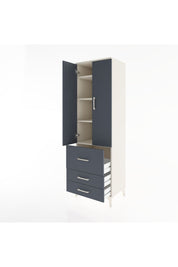 Hyperion Dolap 4 Raflı 3 Çekmeceli 2 Kapaklı 60x44x195 Aytaşı-Antrasit