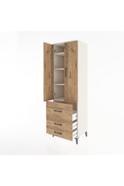 Hyperion Dolap 4 Raflı 3 Çekmeceli 2 Kapaklı 60x44x195 Aytaşı-Çam