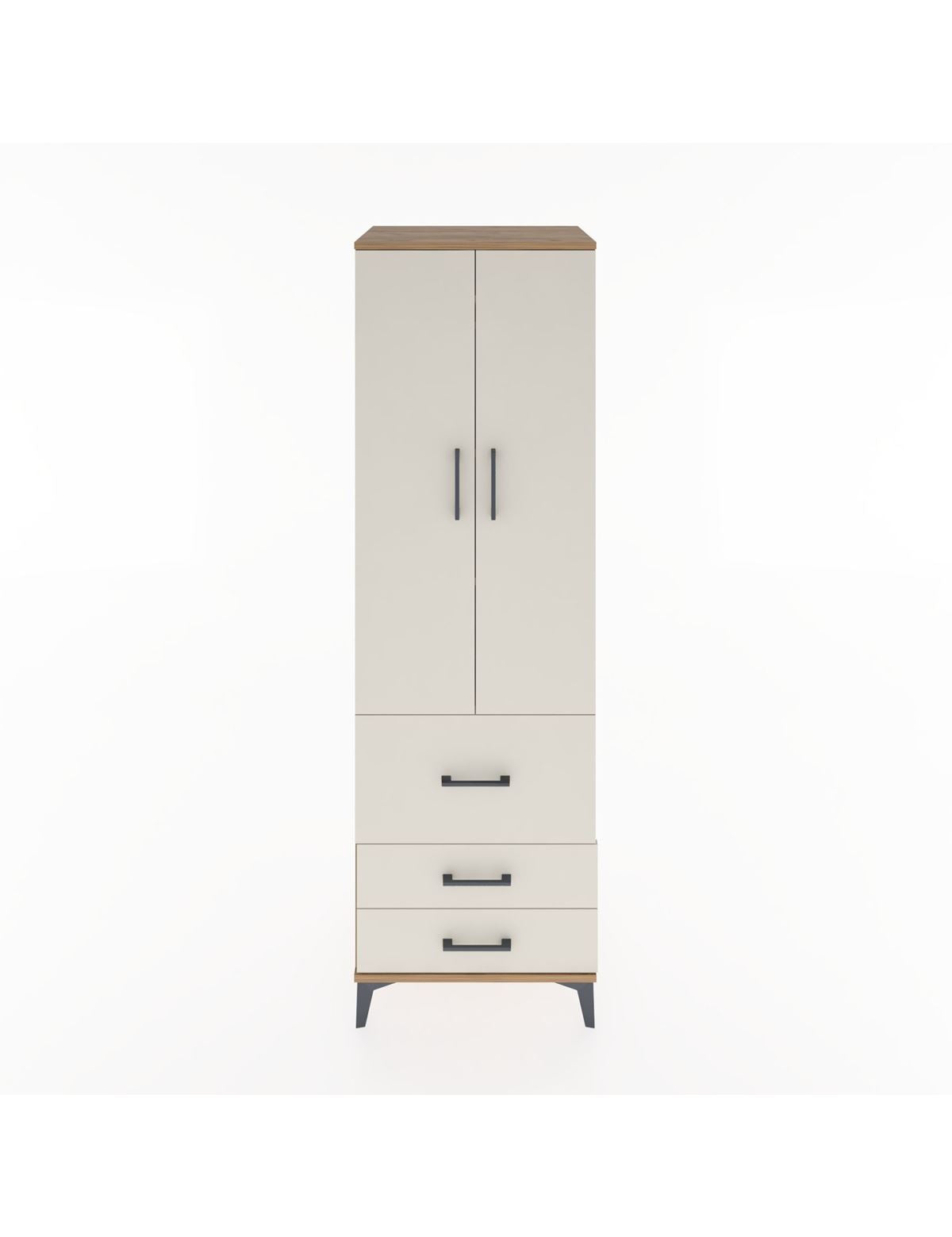 Hyperion Dolap 4 Raflı 3 Çekmeceli 2 Kapaklı 60x44x195 Çam-Aytaşı