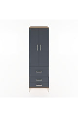 Hyperion Dolap 4 Raflı 3 Çekmeceli 2 Kapaklı 60x44x195