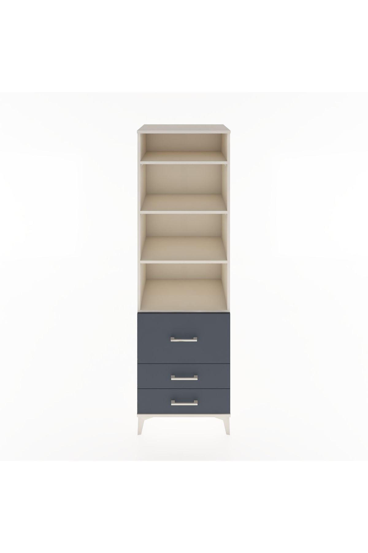 Hyperion Dolap 4 Raflı 3 Çekmeceli 60x44x195 Aytaşı-Antrasit