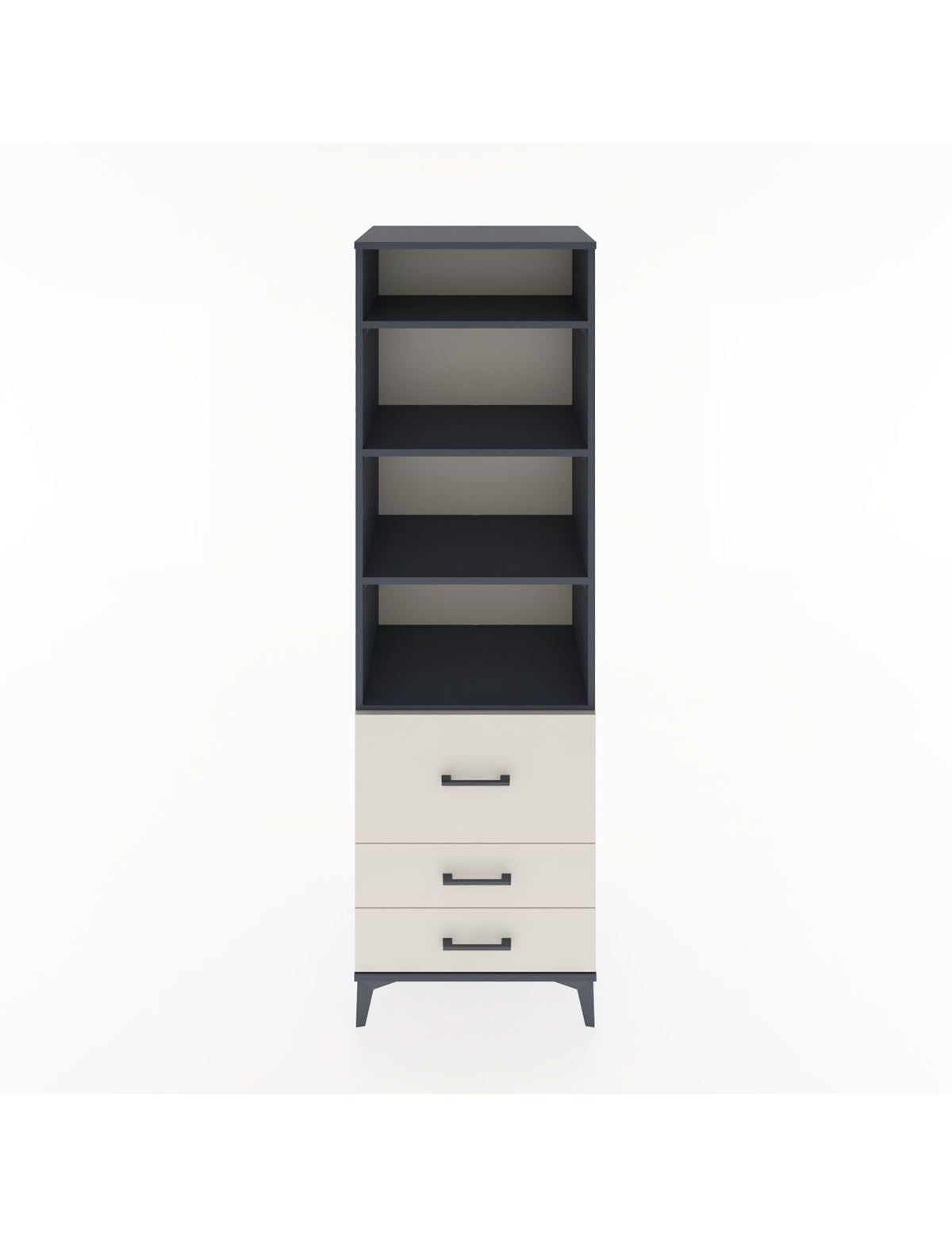 Hyperion Dolap 4 Raflı 3 Çekmeceli 60x44x195 Antrasit-Aytaşı