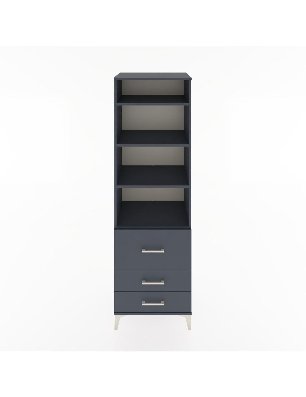 Hyperion Dolap 4 Raflı 3 Çekmeceli 60x44x195 Antrasit-Antrasit