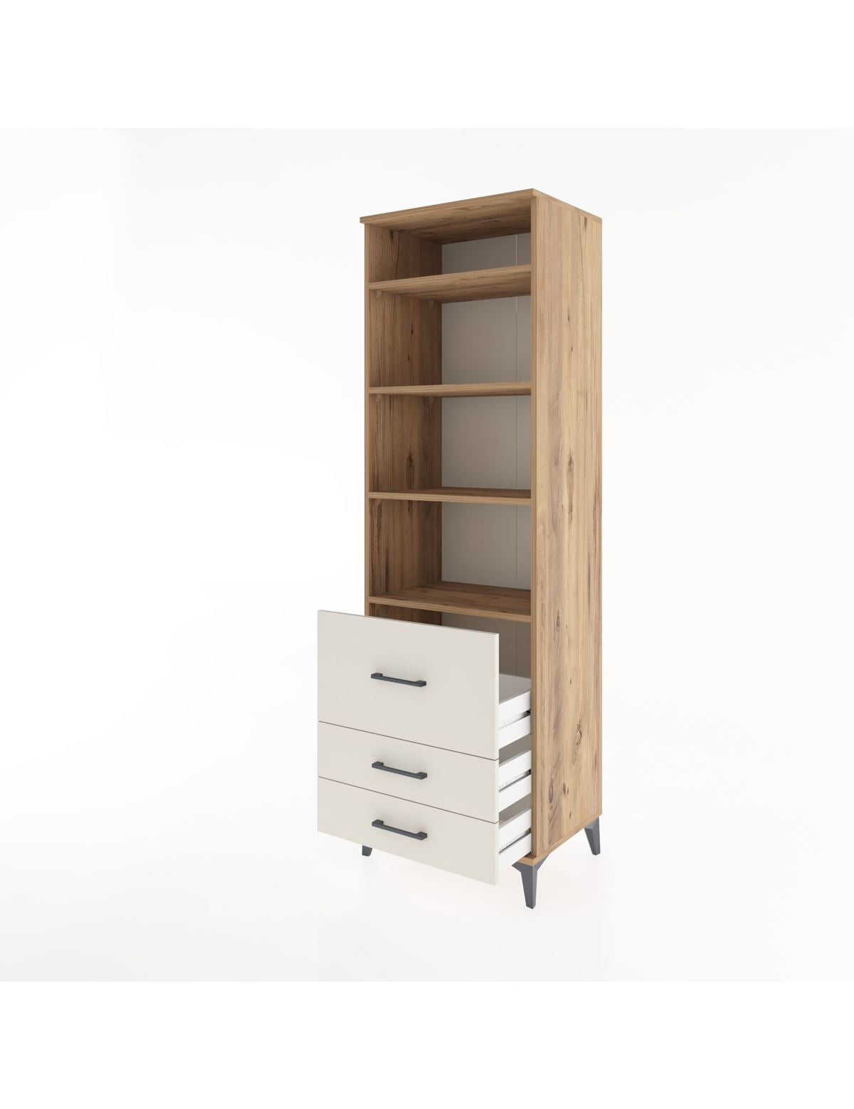 Hyperion Dolap 4 Raflı 3 Çekmeceli 60x44x195 - S59M030V7B