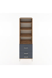 Hyperion Dolap 4 Raflı 3 Çekmeceli 60x44x195 Çam-Antrasit