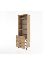 Hyperion Dolap 4 Raflı 3 Çekmeceli 60x44x195 Çam-Çam