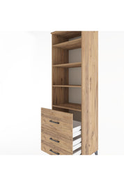 Hyperion Dolap 4 Raflı 3 Çekmeceli 60x44x195 Çam-Çam