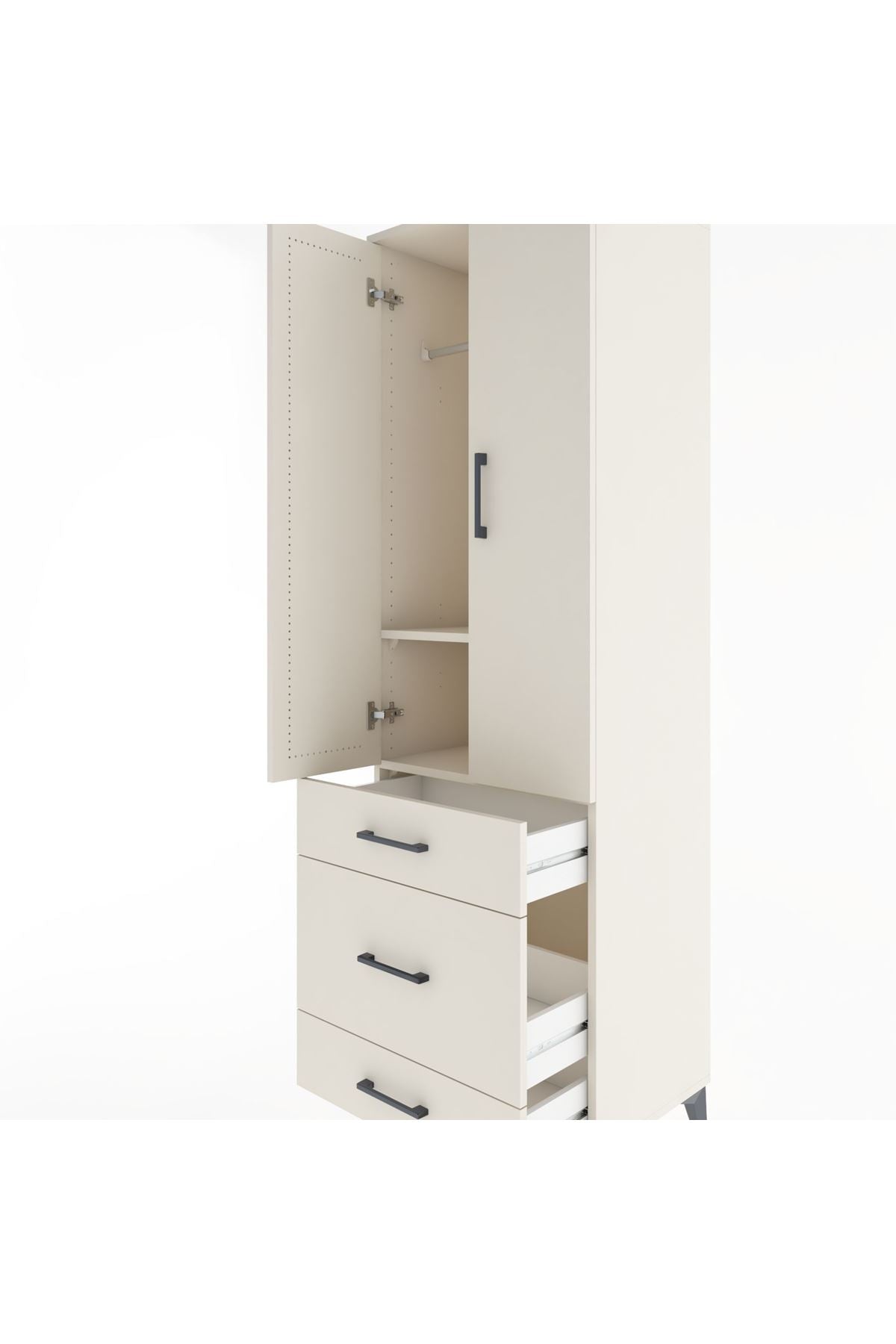 Hyperion Dolap 2 Raflı 3 Çekmeceli Tek Askılı 60x44x195 Aytaşı-Aytaşı