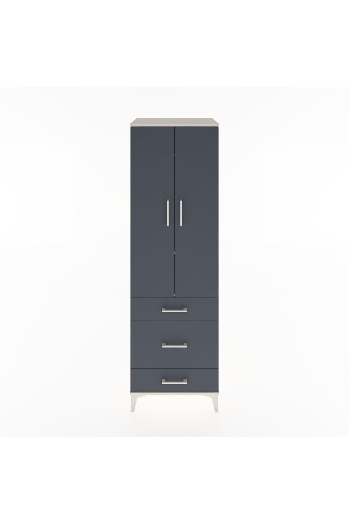 Hyperion Dolap 2 Raflı 3 Çekmeceli Tek Askılı 60x44x195 Aytaşı-Antrasit