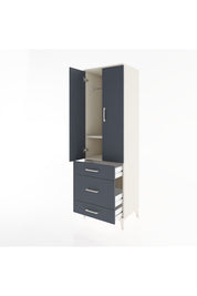 Hyperion Dolap 2 Raflı 3 Çekmeceli Tek Askılı 60x44x195 Aytaşı-Antrasit