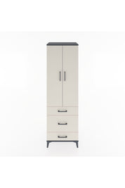 Hyperion Dolap 2 Raflı 3 Çekmeceli Tek Askılı 60x44x195 Antrasit-Aytaşı