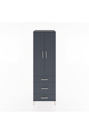 Hyperion Dolap 2 Raflı 3 Çekmeceli Tek Askılı 60x44x195 Antrasit-Antrasit