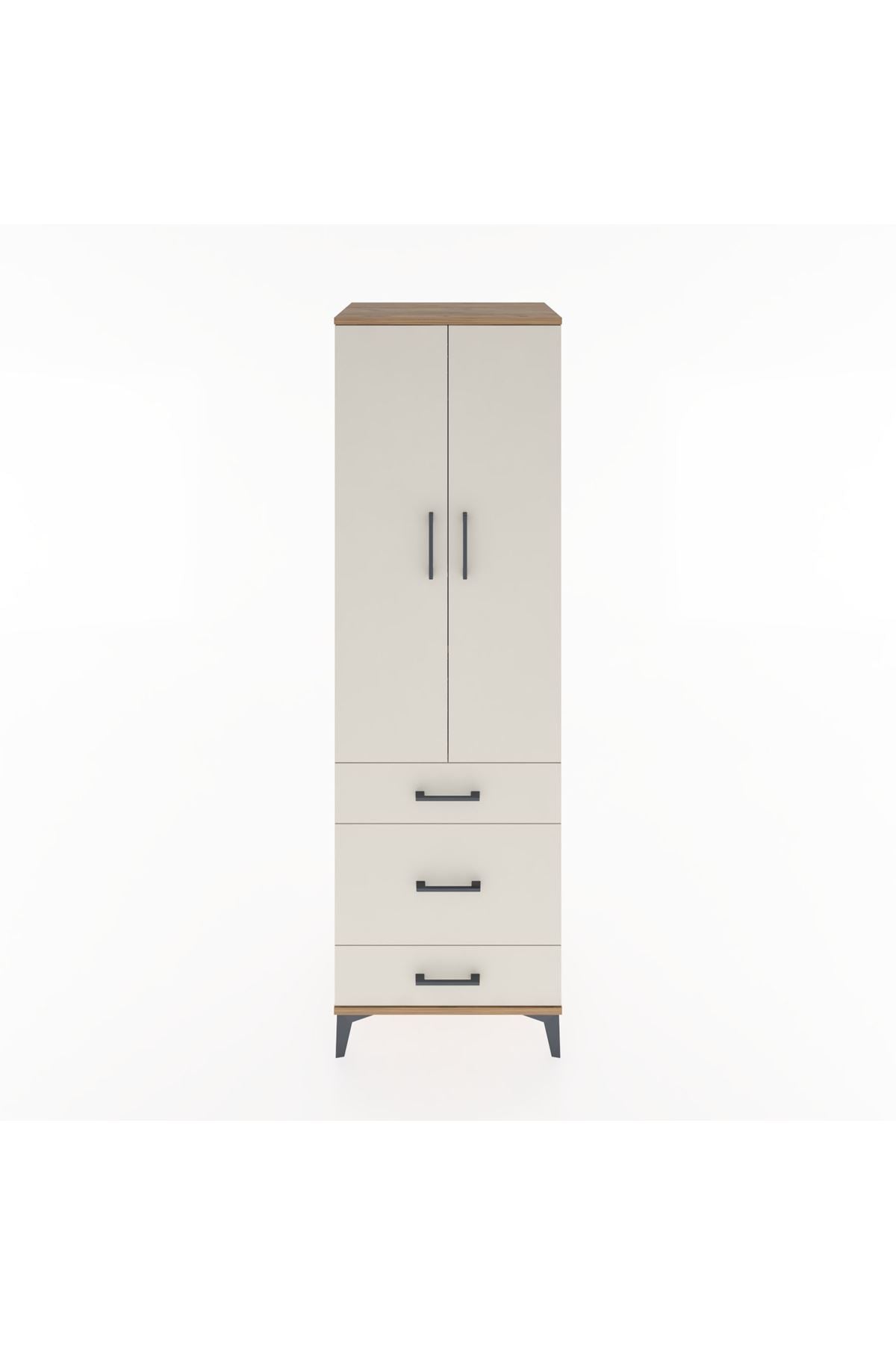 Hyperion Dolap 2 Raflı 3 Çekmeceli Tek Askılı 60x44x195 Çam-Aytaşı