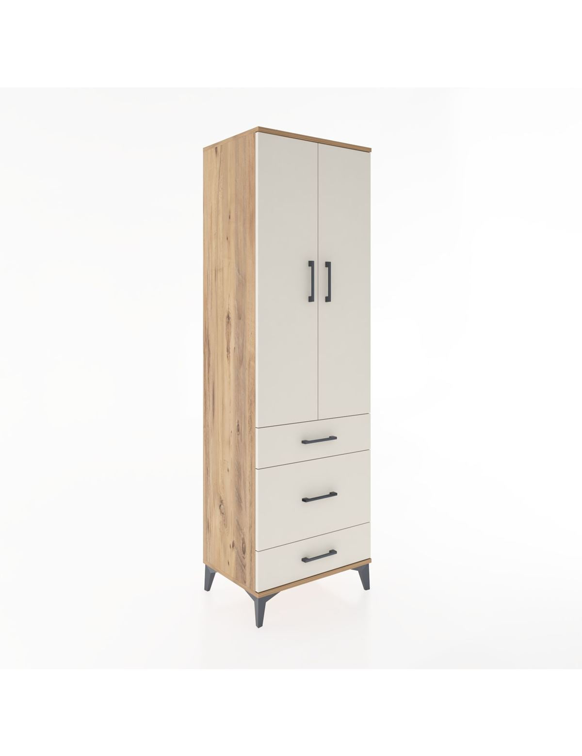 Hyperion Dolap 2 Raflı 3 Çekmeceli Tek Askılı 60x44x195 Çam-Aytaşı