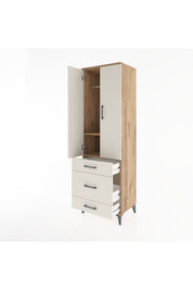 Hyperion Dolap 2 Raflı 3 Çekmeceli Tek Askılı 60x44x195 Çam-Aytaşı