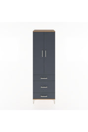 Hyperion Dolap 2 Raflı 3 Çekmeceli Tek Askılı 60x44x195 Çam-Antrasit