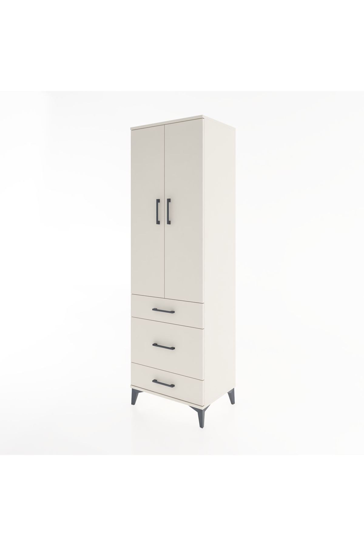 Hyperion Dolap 4 Raflı 3 Çekmeceli 2 Kapaklı 60x44x195 Aytaşı-Aytaşı