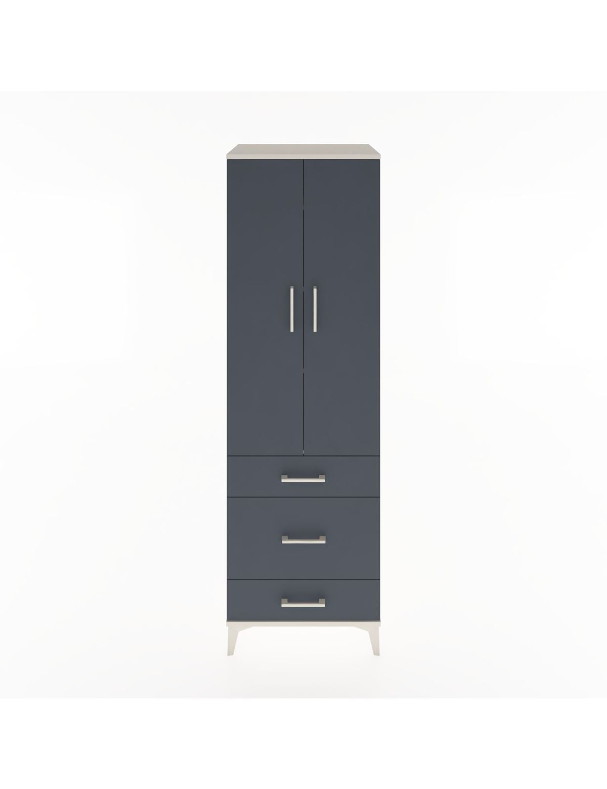 Hyperion Dolap 4 Raflı 3 Çekmeceli 2 Kapaklı 60x44x195 Aytaşı-Antrasit