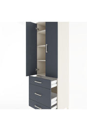 Hyperion Dolap 4 Raflı 3 Çekmeceli 2 Kapaklı 60x44x195 Aytaşı-Antrasit