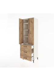 Hyperion Dolap 4 Raflı 3 Çekmeceli 2 Kapaklı 60x44x195 Aytaşı-Çam