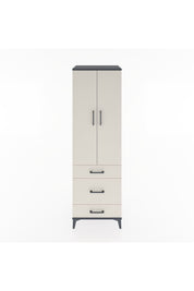 Hyperion Dolap 4 Raflı 3 Çekmeceli 2 Kapaklı 60x44x195 Antrasit-Aytaşı