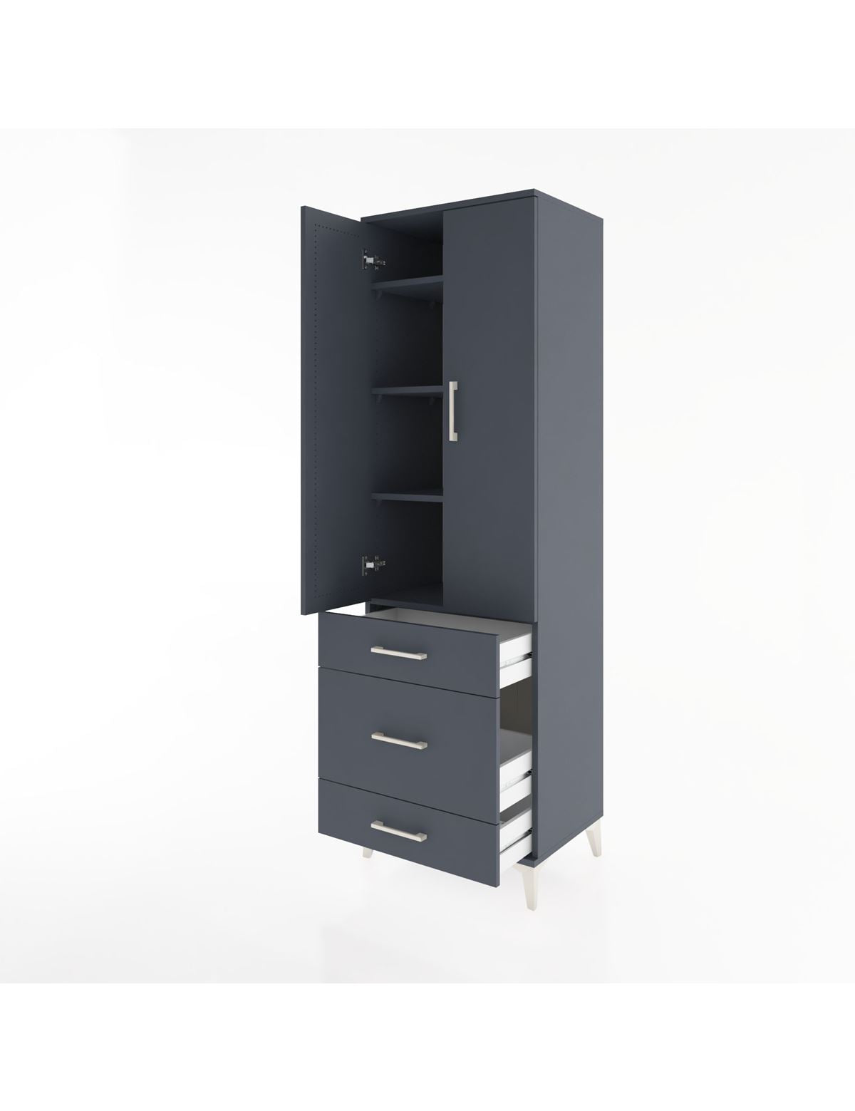 Hyperion Dolap 4 Raflı 3 Çekmeceli 2 Kapaklı 60x44x195 - S59M032V5B